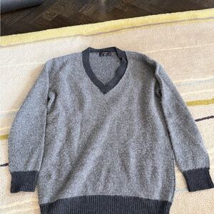 Classic Gray V-Neck Men's Sweater